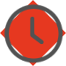 icone horloge rouge
